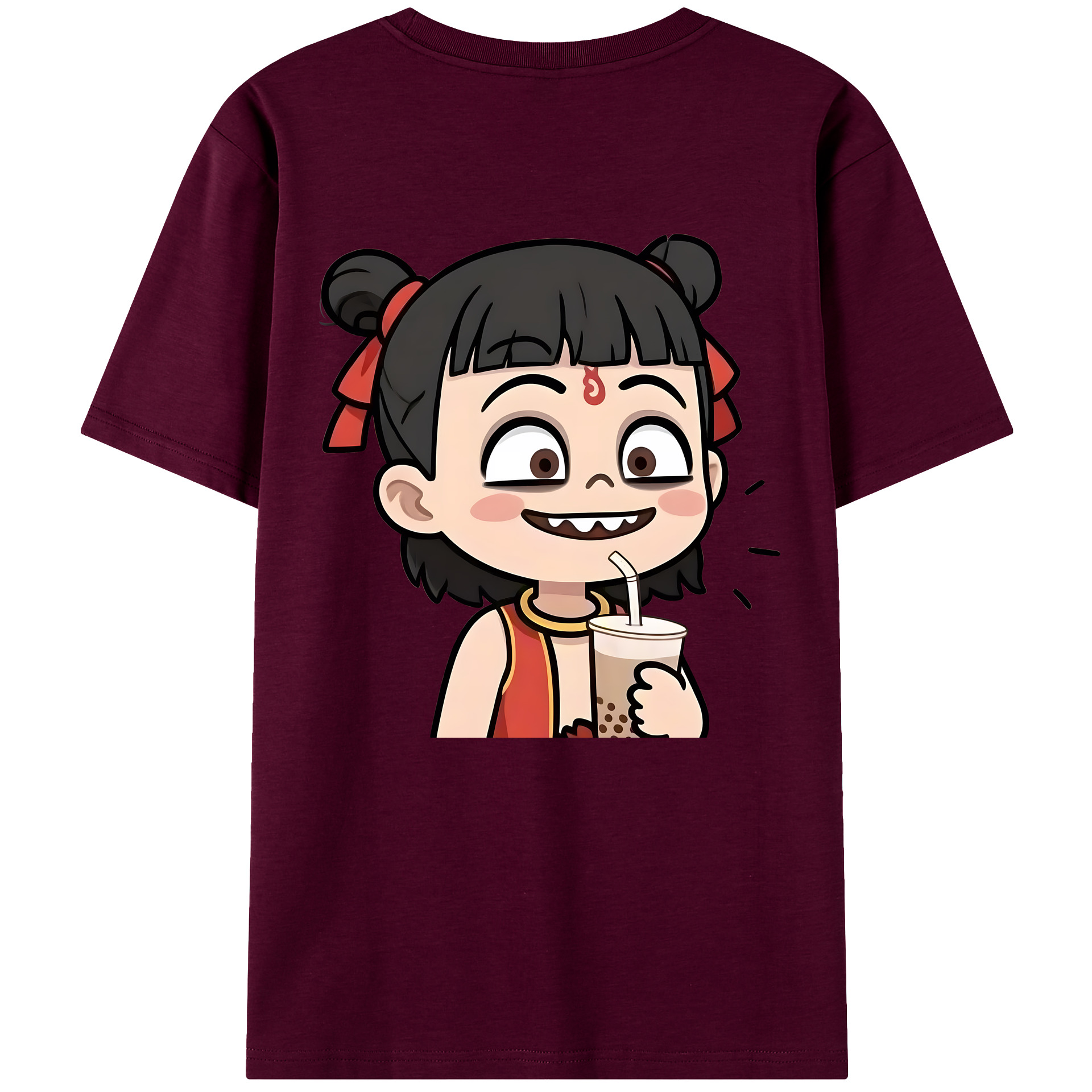 （画像用） Ne Zha 2 ナタ 魔童の大暴れ レディース半袖Tシャツ(バックプリント)